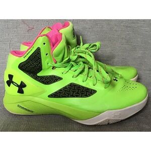 Under Armour Charged ClutchFit Drive 2  Basketball Shoes Neon Green Pink Sz 7